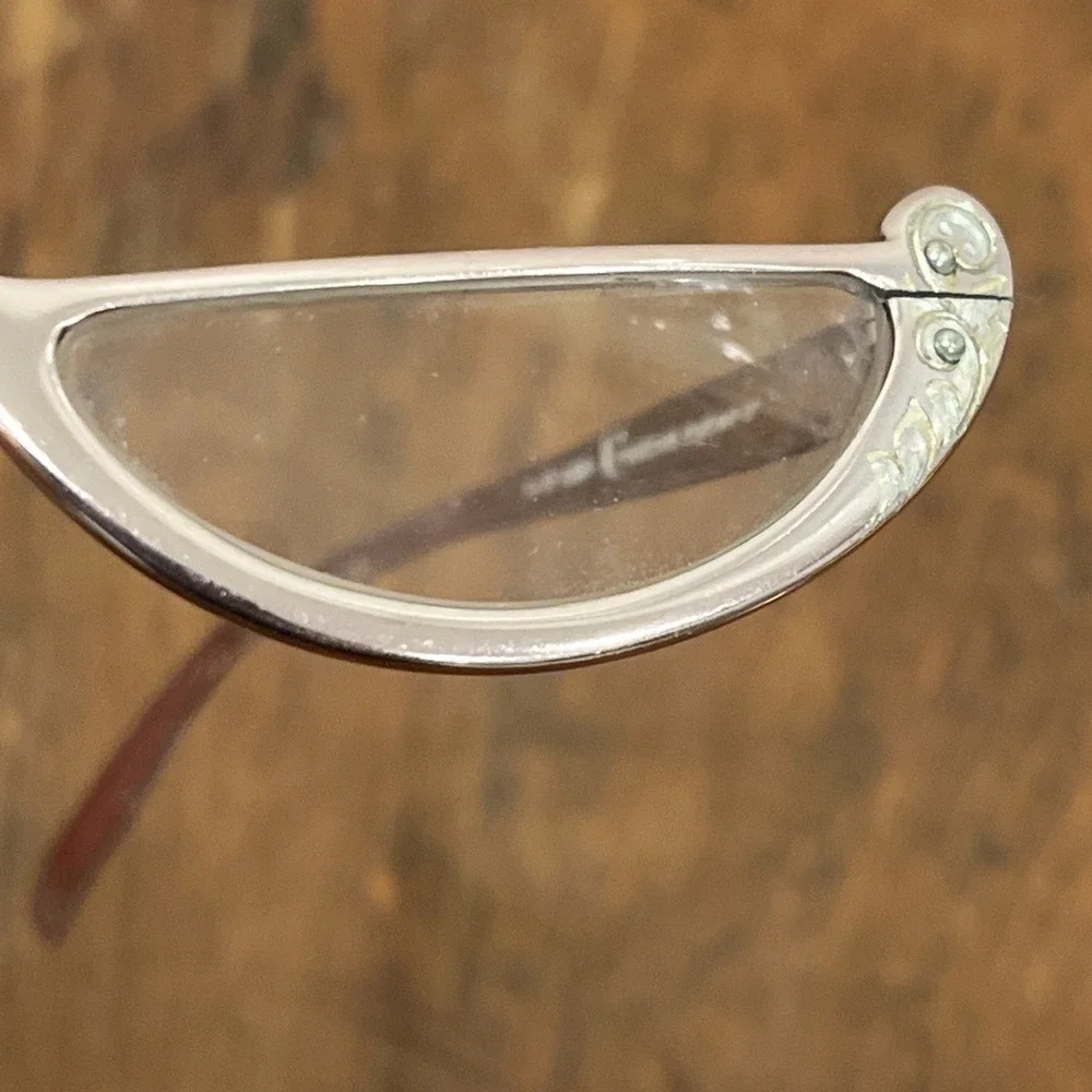 Vtg Retro Eyeglasses Reading glasses Frames Rose Gold Pink 5